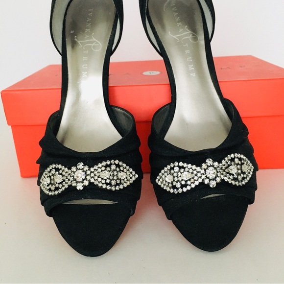 Ivanka Trump Black Fabric Bridal Pumps Size 9.5 M - Picture 6 of 9
